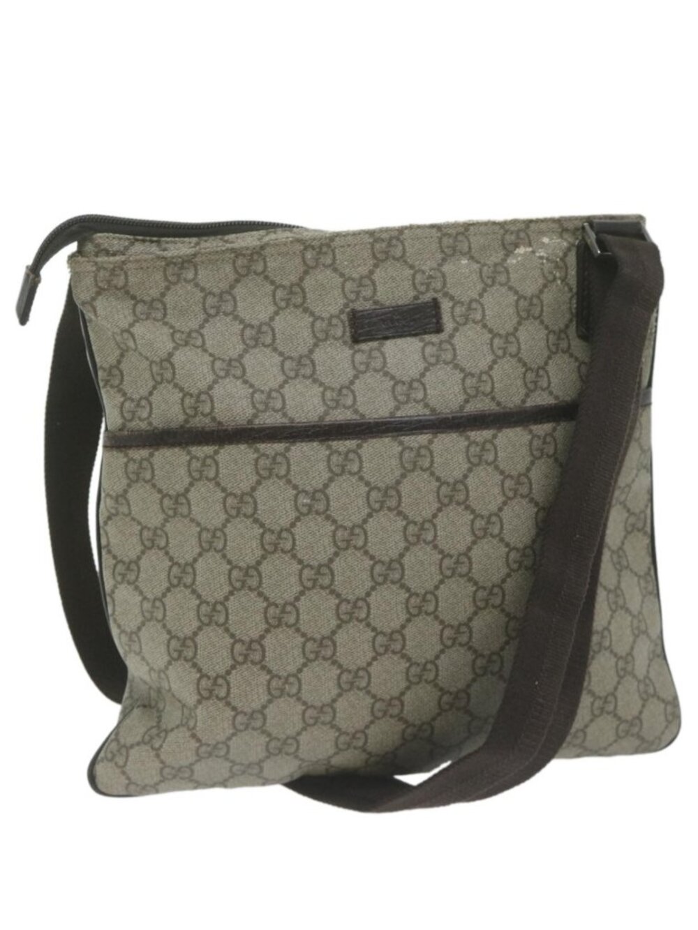 GUCCI GG Supreme Shoulder Bag PVC Beige 141626